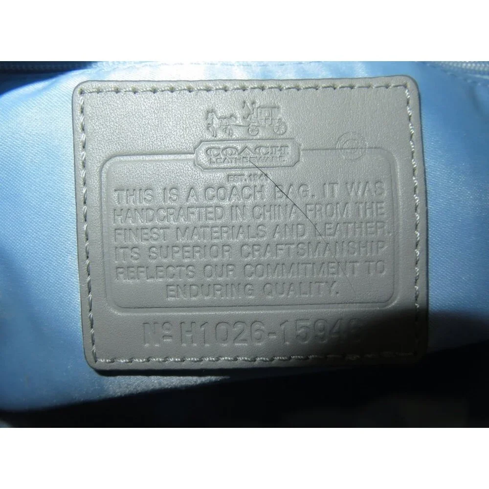 Coach 2010 Madison Clover Sophia Signature Logo Satchel Gray Sateen Leather